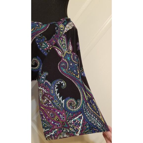 Almost Famous Casual Career Multicolor Paisley Print 3/4 Kimono Sleeve Size XL - Picture 4 of 8